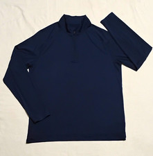 Rhone Courtside Performance Quarter Zip Pullover Men's L Blue Mesh 100377 picture