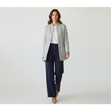 Eileen Fisher Stand Collar Jacket Women XL Grey Textured Organic Cotton NWT $348 picture