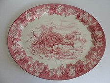 EXC Vintage Wood's 1930s-50s Red Transferware Large 21
