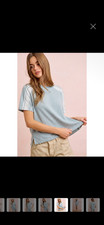 BiBi Denim lace short sleeve shirt picture