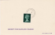 GB 1970 Machin 9d myrtle green, as rare singlle postage on superb Receipt picture