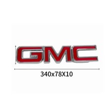 GMC OEM Front Grille Emblems Red & Black Chrome Sierra Yukon Savanna 22881265 picture