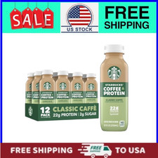 Starbucks Coffee & Protein, Classic Caffe, 12 fl oz Bottles,12pack, High Protein picture
