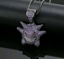 Pokemon Gengar PURPLE Necklace Rhinestone. Factory Sealed Ground Advantage 🔮 picture
