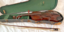 Antique Jacobus Stainer Labeled 3/4 Violin 13” w Bow & Vintage Case picture