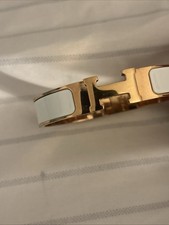 Hermès Clic H bracelet gold w white enamel pre owned in good condition  picture