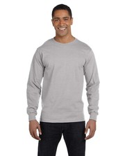 Hanes Men's 5.2 oz. ComfortSoft Cotton Long Sleeves Tag-Free T-Shirt 5286 S-3XL picture