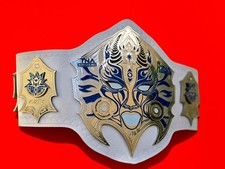 TNA JEFF HARDY TITLE BELT ADULT SIZE CHROME PLATED WHITE STRAP 2MM HD QUALITY. picture