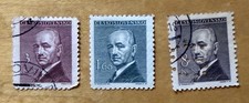Czechoslovakia Postage Stamp Lot Of 3 President Edvard Benes 1.6-8 Haleru 1946 picture