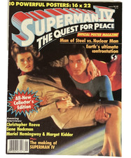 Vintage 1987 Superman IV The Quest for Peace Official Poster Magazine Collector picture