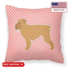 Caroline's Treasures BB3640PW1818 Brussels Griffon Checkerboard Pink Fabric Deco picture