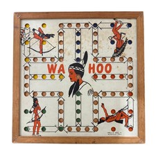 Vintage 1950s WA HOO Wahoo Game Board Creative Ideas Texas Double Sided Wood picture