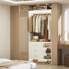 2.5FT Closet System with 3 Drawers ＆ Shelves,Wardrobe Clothes Rack w/Hanging Rod picture