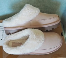 NIB Koolaburra By Ugg Tizzey Dusty Pink Leather Suede Fur Clogs Slippers S 7M picture
