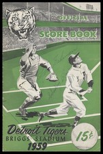 1959 Detroit Tigers Program Gehringer HOF & Schoolboy Rowe Signed PSA/DNA LOA picture