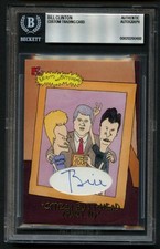 Bill Clinton signed autograph Custom Cut Beavis & Butt-head Card BAS Slab picture