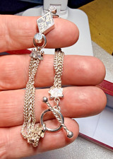 Victorian Albertina Sterling Silver 3 Strand & Lozenge Bracelet picture