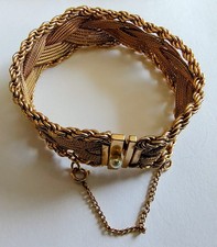 Vintage H.G. 1/20 12K Gold Filled Mesh Bracelet Pearl Clasp 7” 31g picture