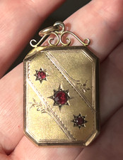 Antique Australian 9ct Rose Gold Shield Pendant c.1900 5g, 3.3cm picture