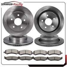 For 06-10 Dodge Ram 1500 3.7L Front & Rear Ceramic Brake Pads And Rotors picture
