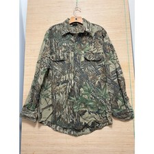 VTG Spartan Camouflage Long Sleeve Button Up Shirt Men's M Made in USA picture