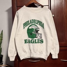 Vtg Philadelphia Eagles NFL Helmet Crewneck Sweatshirt Basic Shirt RM3861 picture