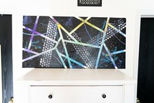 Colorful Original Abstract Painting Outsider Art by Tripp 48