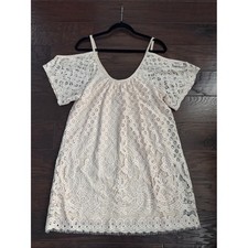 VENUS Mini Dress  Large Blush Lace Cold-Shoulder picture