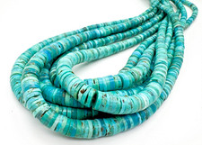 Natural Arizona Kingman Turquoise Graduated Heishi 3-7mm Robin Egg Blue - PGS237 picture