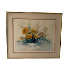 France Hilon Limited Edition Signed & Numbered Etching Print 11/150 Les Soucis picture