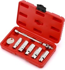 8PCS 3/8 Inch Drive Spark Plug Socket Set 6-Point Include Extension Bar CR-V picture