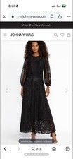 Johnny Was Luna Black Lace Maxi Dress Size 1x 18/20 Modest Long Sleeve New picture