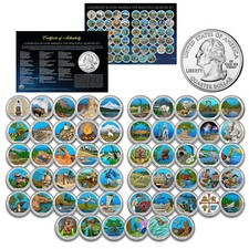 COMPLETE SET of ALL 56 America the Beautiful Parks Quarters Coin Set - COLORIZED picture