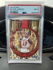 Fleer Ultra 1997-98 Michael Jordan Bulls Big Shots Insert #1 BS PSA 8 picture