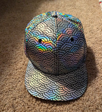 Grassroots California Limited Edition Geometric Snapback Hat One Size Silver picture
