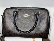 COACH Rowan Satchel in Signature Canvas  Gold/Brown/Black picture