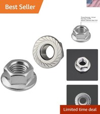 Durable 1/4-20 Serrated Flange Hex Lock Nuts Set - 25 Stainless Steel Pieces picture