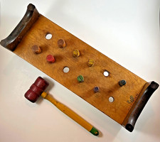 Vintage EDUCATIONAL PLAY MATERIALS Pre- Holgate Original 12-peg Bingo Bed Hammer picture