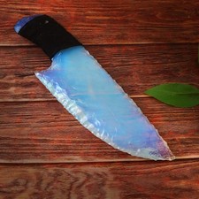 6” Blue Opalite Crystal Knife Handcrafted Viking Style Dagger with Black Thread picture