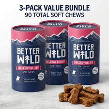 3 X Better Wild Dog Allergy Relief Soft Chews 30 - Full 90-Day Supply ( NEW ) picture