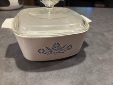 VTG Corning Ware W/Lid 1 1/2 QT Blue Cornflower Casserole Dish P- 1 1/2 - B USA picture