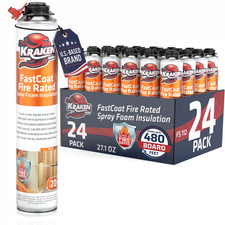 Spray Foam Insulation, Closed Cell, Fire Rated (24x27.1oz. 480 bd/ft) 24 Pack picture