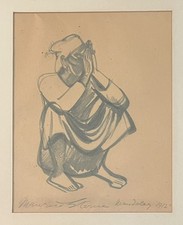 Maurice Sterne American  Artist  Drawing on Paper Bali Signed Listed  1912 picture