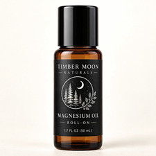 Timber Moon Naturals Magnesium Oil Roll-On Unscented Amber Glass 1.7 fl oz picture