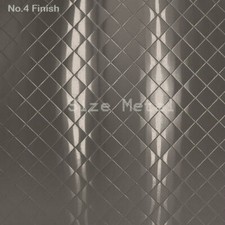Food Truck & Restaurant Brushed Quilted Stainless Steel Wall Panel, 24Ga 48