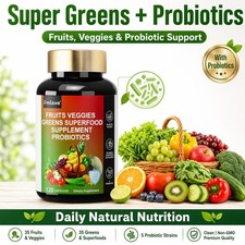 Super Fruit & Vegetable Supplements – Organic Whole Superfood & Probiotics 120ct picture