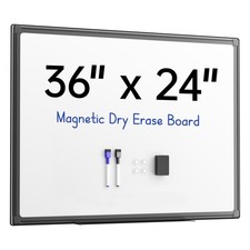 VUSIGN 36x24 Magnetic Dry Erase Whiteboard, Wall Mount, Black Frame picture