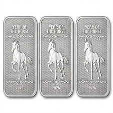3 oz Silver Bar - 2026 APMEX Year of the Horse NEW picture