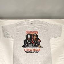Tultex WCW SuperBrawl VIII 1998 Sting vs Hulk Hogan Wrestling Shirt XL Gray #52 picture