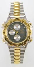 Dumont Saab Mens Watch Stainless Silver Gold Alarm Chro Gray Water Resist Quartz picture